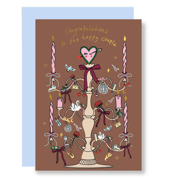 Wedding candelabra card