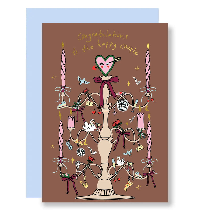 Wedding candelabra card